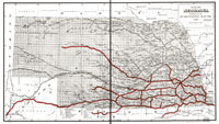 Burlington Route Map of Nebraska - 1886