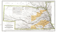 Coltons Map of Nebraska, Burlington & Missouri Riv. R.R. Co. - 1876