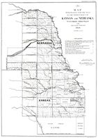 Surveyor Generals Office Map - Progress of Public Surveys in Kansas and Nebraska - 1859