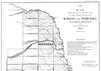 Surveyor Generals Office Map - Progress of Public Surveys in Kansas and Nebraska - 1859 1/2