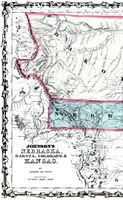 Johnsons Nebraska, Dakota, Colorado, & Kansas - 1862 1/2