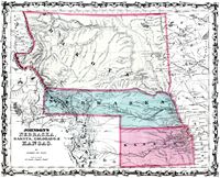 Johnsons Nebraska, Dakota, Colorado, & Kansas - 1862